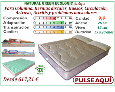 colchon viscoelastico matural green ecologico
